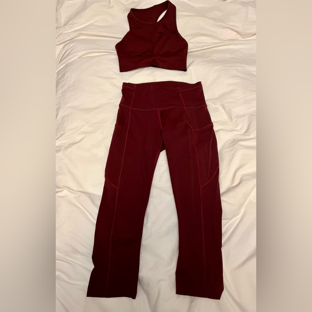 Lululemon maroon color set